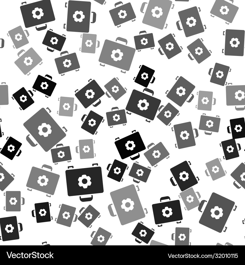 Black toolbox icon isolated seamless pattern Vector Image