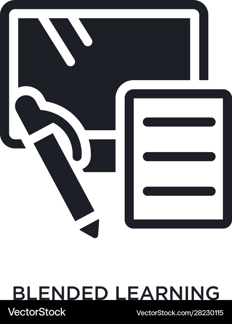 Blended learning isolated icon simple element Blended learning isolated icon simple element Vector Image