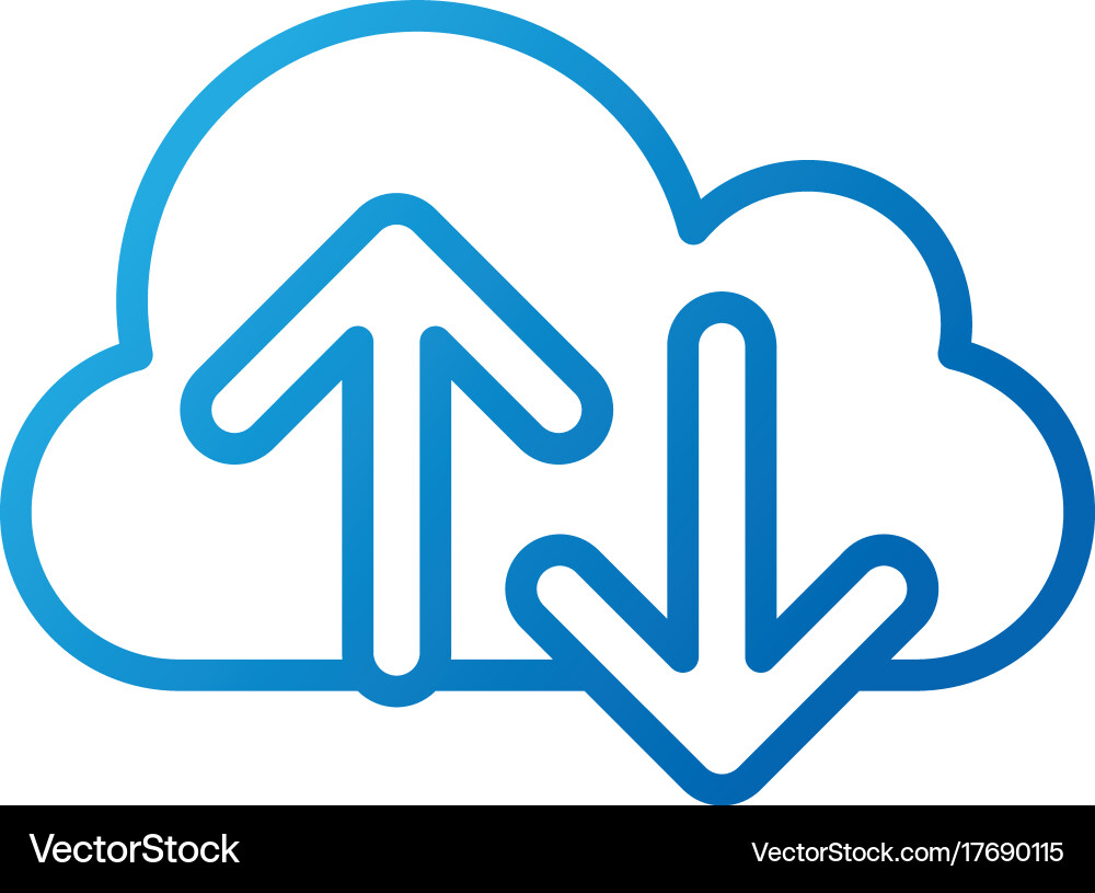 Cloud computing uupload and download storage file Vector Image