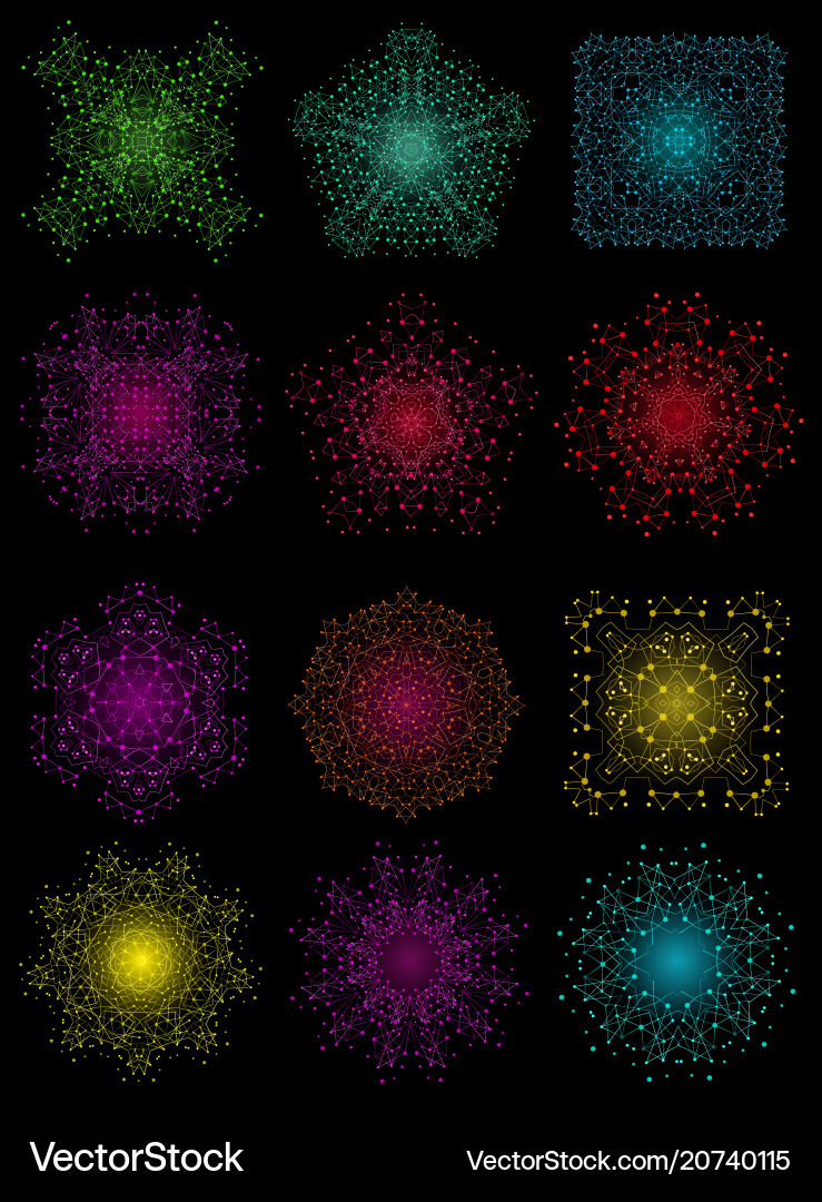 Colorful bright lattice shape molecular structure Vector Image