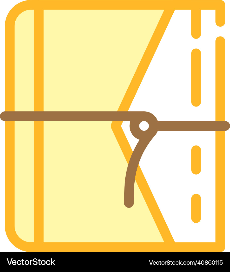 Diary with string color icon Diary with string color icon vector image