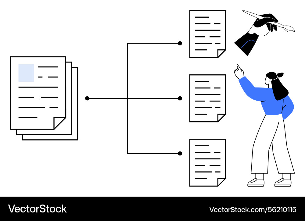 Document organization and task delegation Vector Image