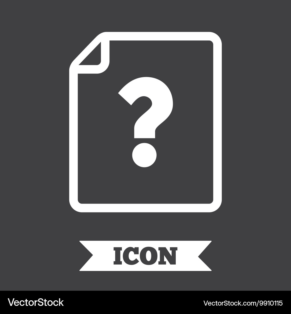File document help icon question mark symbol vector image