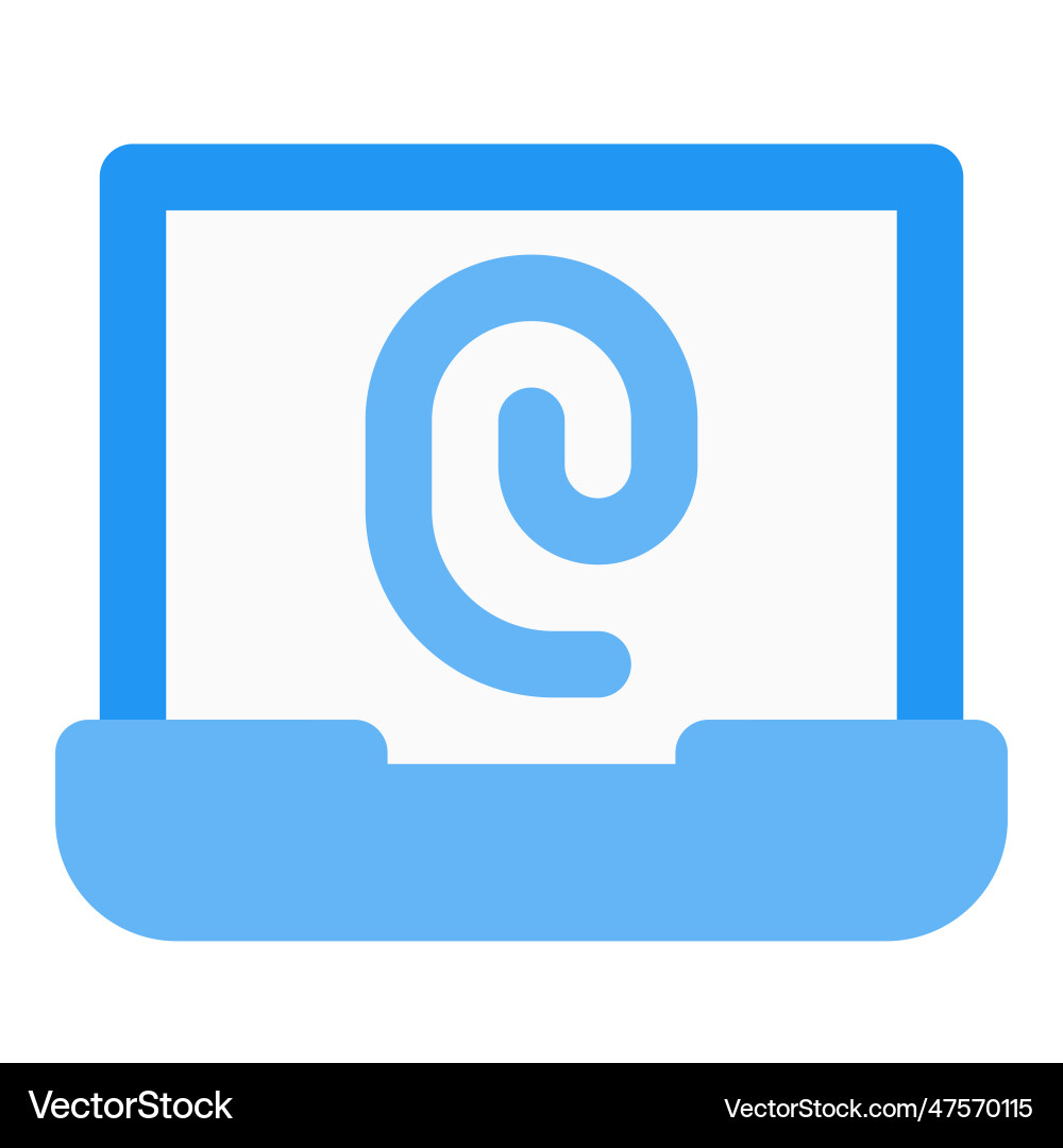 Fingerprint lock system installed in laptop vector image