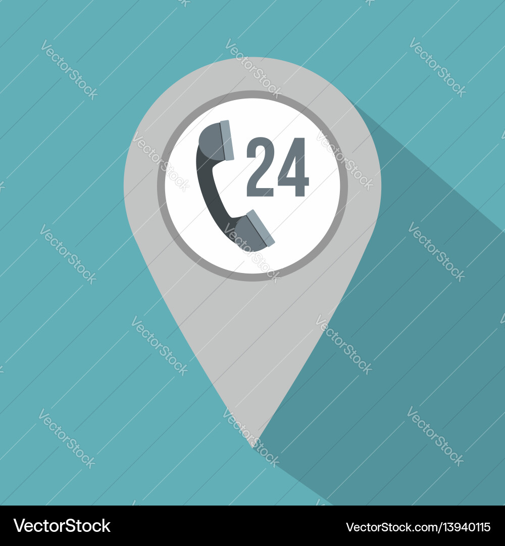 Gray map pointer with phone handset sign icon Gray map pointer with phone handset sign icon vector image