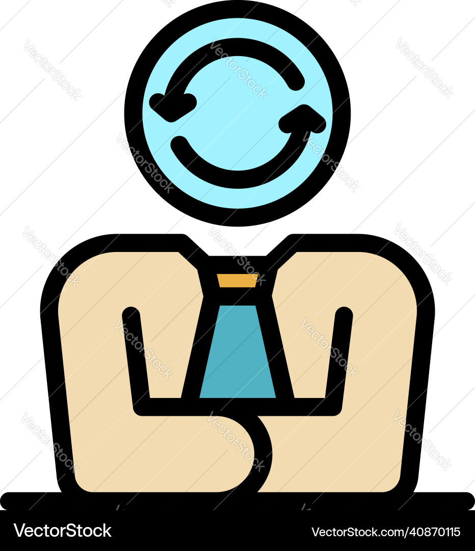 Human solving problem icon color outline Human solving problem icon color outline vector image