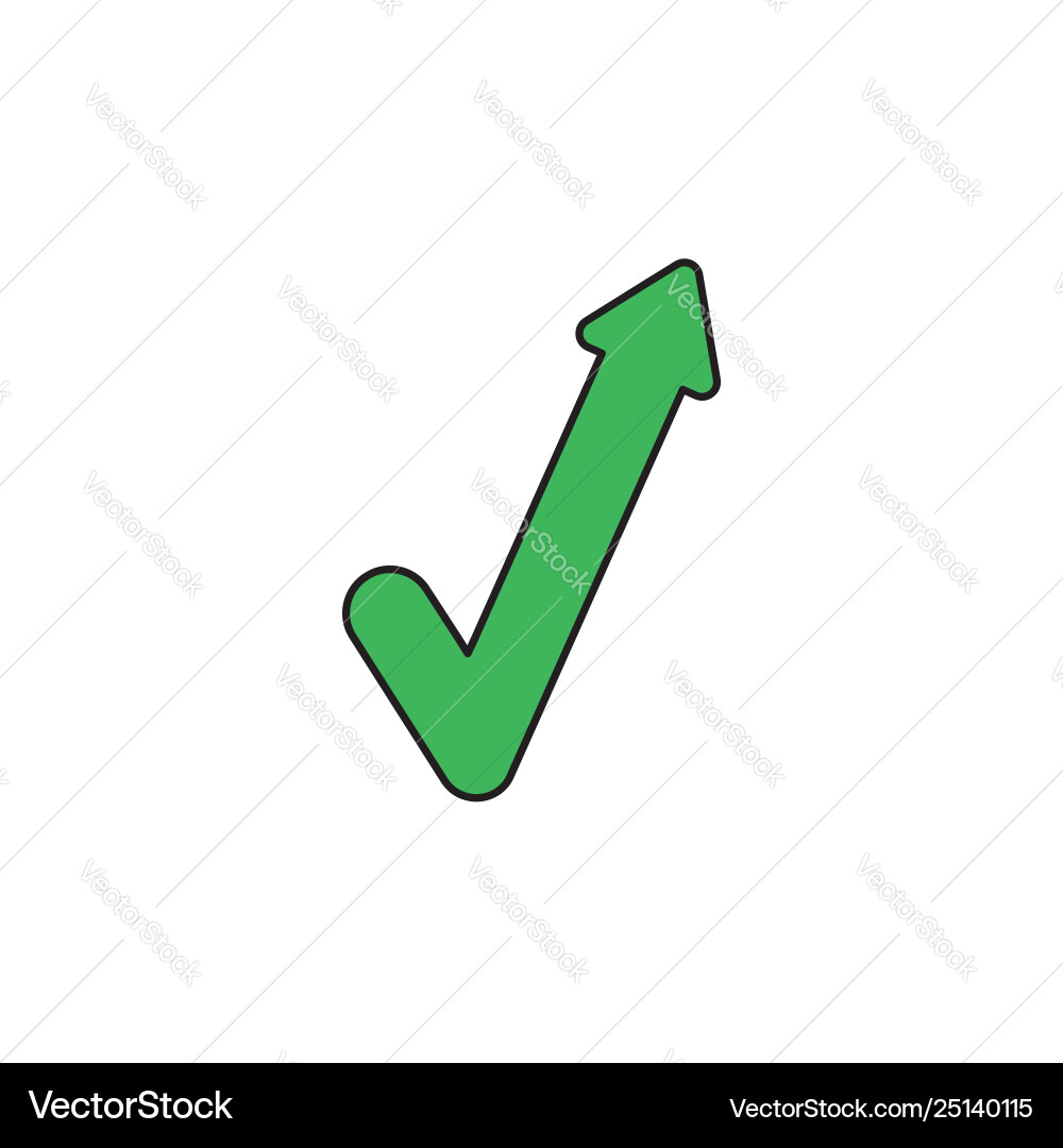 Icon concept check mark with arrow pointing up Icon concept check mark with arrow pointing up vector image