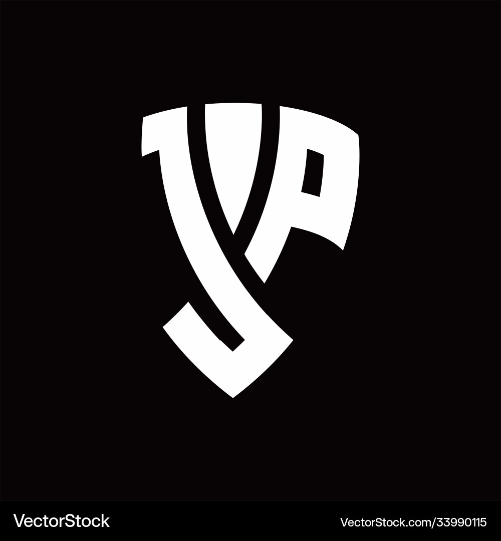 Jp logo monogram with shield elements shape Vector Image