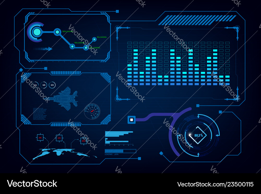 Modern HUD Interface - Blue Digital Display vector image