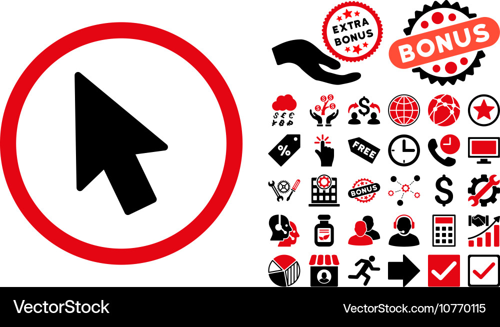 Mouse pointer flat icon with bonus vector image