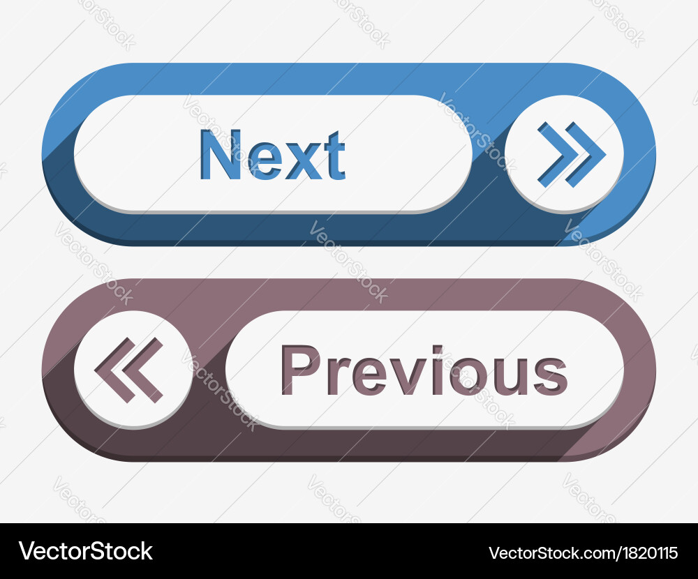 Navigation Buttons - Next & Previous vector image