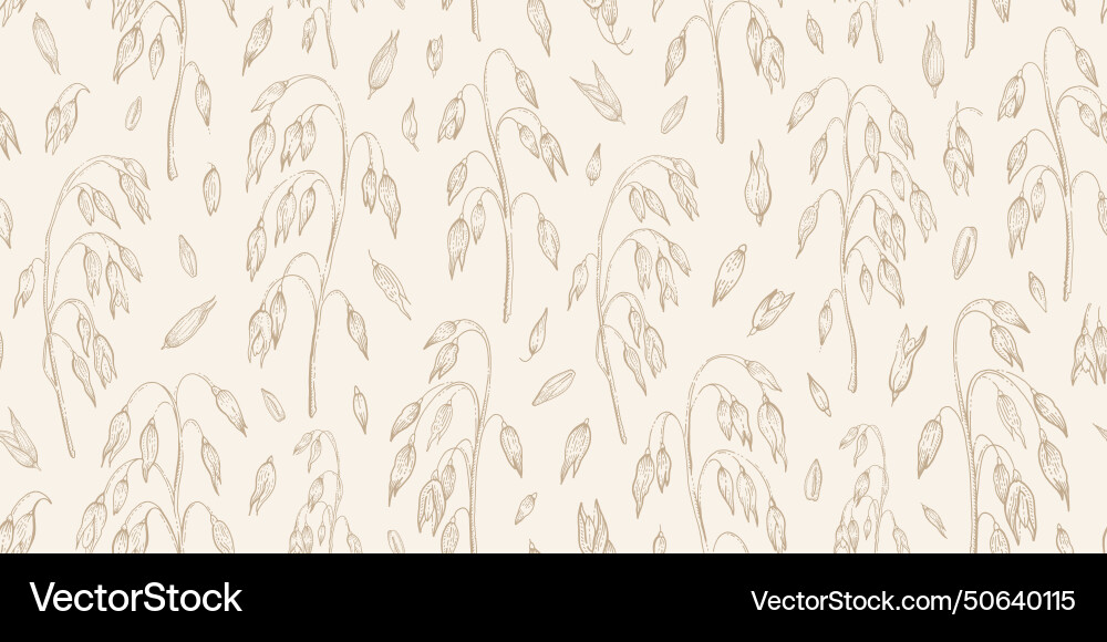 Oat field pattern spikes background line Oat field pattern spikes background line vector image