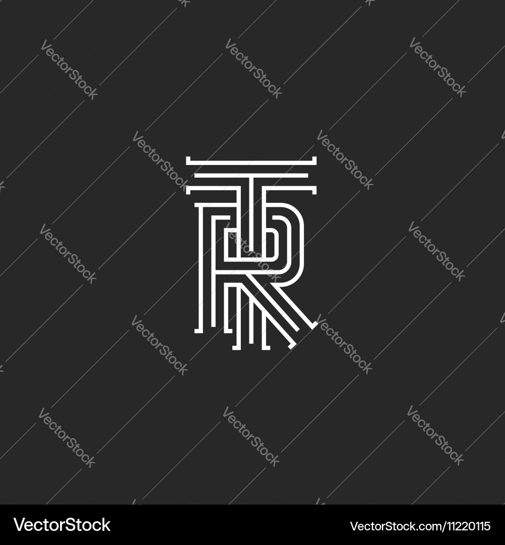 Overlapping TR Monogram Vector Image