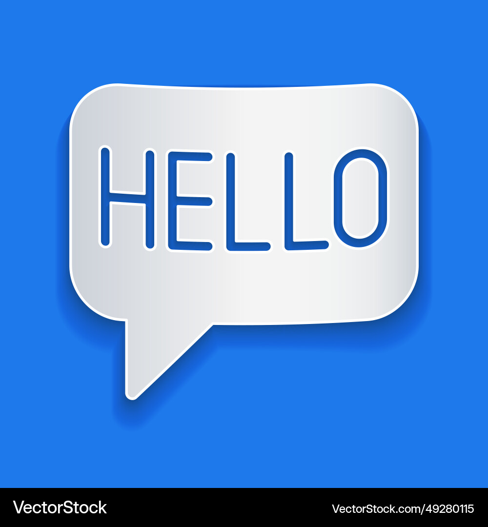 Paper cut hello in different languages icon Paper cut hello in different languages icon vector image