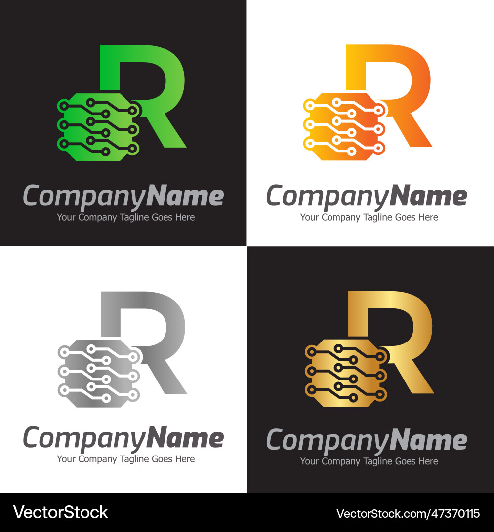 Programming code and technology logo template vector image