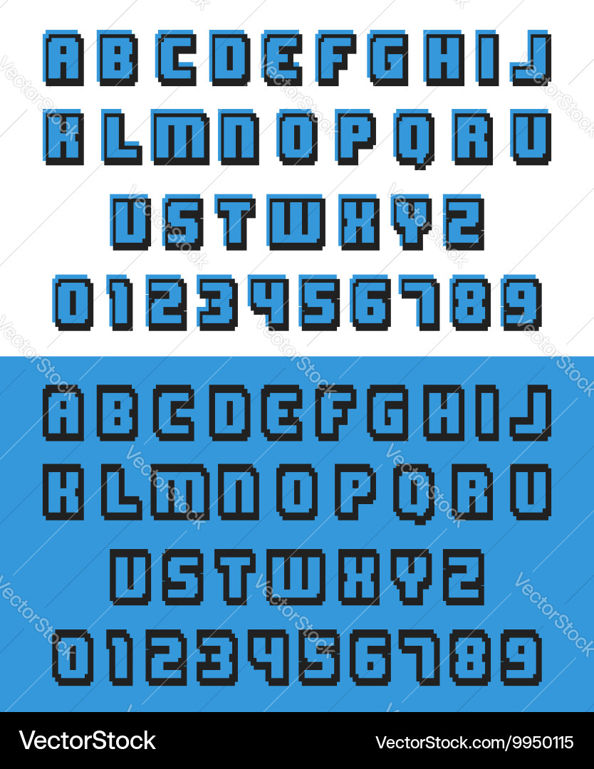 Retro Pixel Font - 8-Bit Style vector image