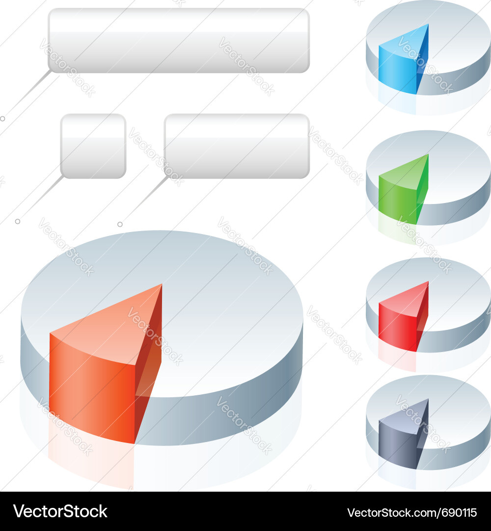 Set of pie chart icons on white background Vector Image