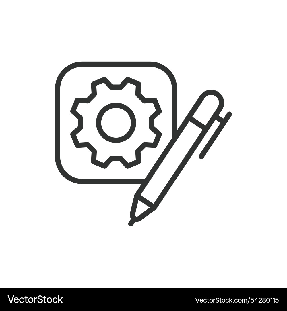 Technisches Beschriftungssymbol im Liniendesign Technisches Beschriftungssymbol im Liniendesign vektorbild