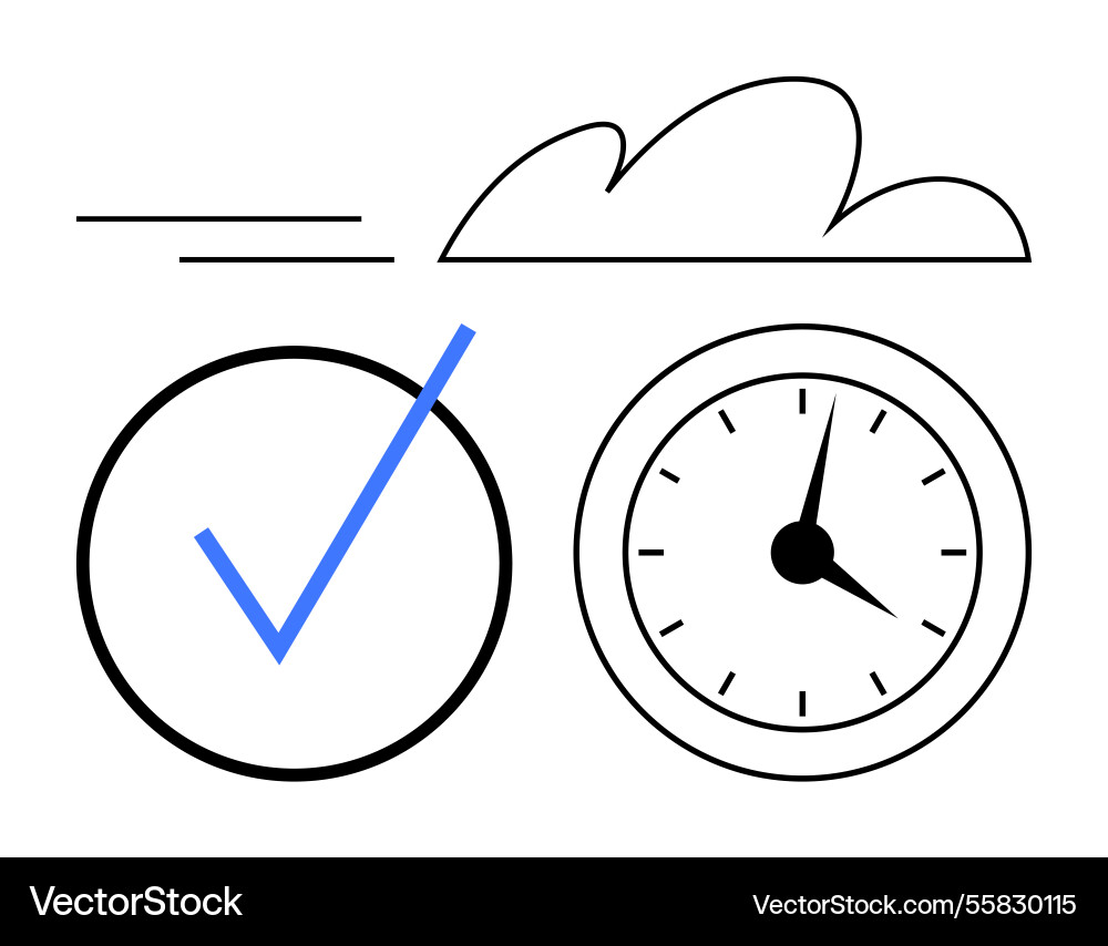 Time management with task completion concept art Time management with task completion concept art vector image