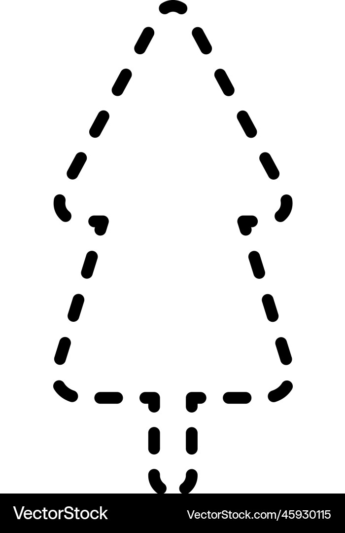 Tracing lines dotted tree outline shape Tracing lines dotted tree outline shape vector image
