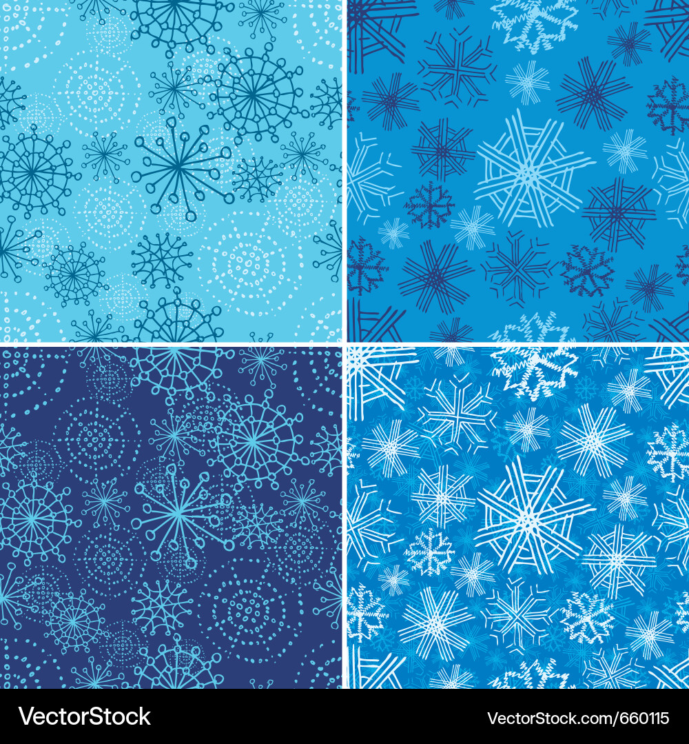 Winter Snowflake Patterns Vector Image