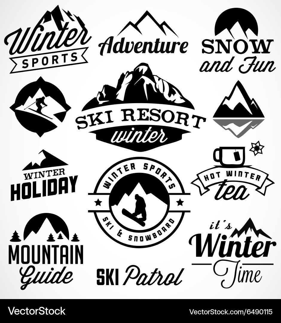 Winter Sports & Adventure Icons Vector Image