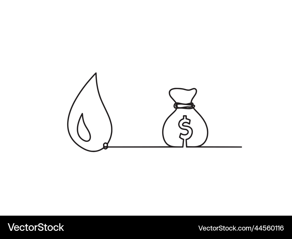 Abstract drop with dollar as line drawing Abstract drop with dollar as line drawing Vector Image