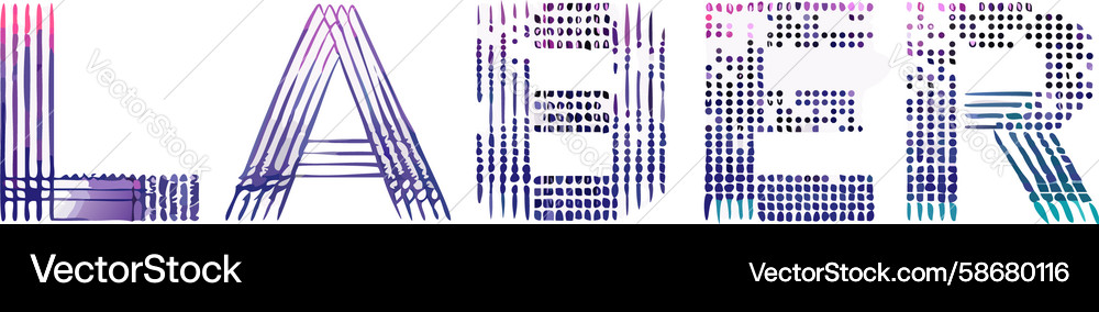 Abstract laser text gradient design generative ai Vector Image