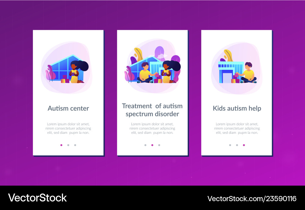 Autism Center App UI Template vector image