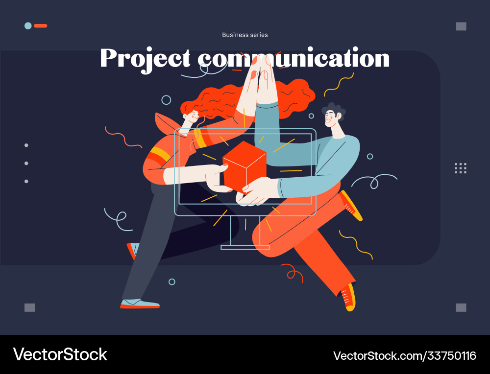Business topics - project communication web Business topics - project communication web vector image