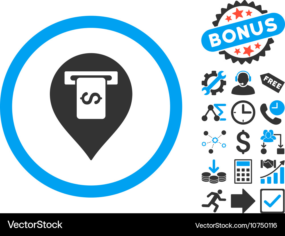 Cash terminal pointer flat icon with bonus vector image