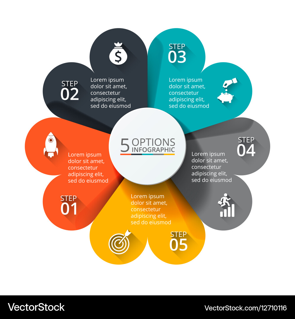 Circular Data Visualization Elements vector image