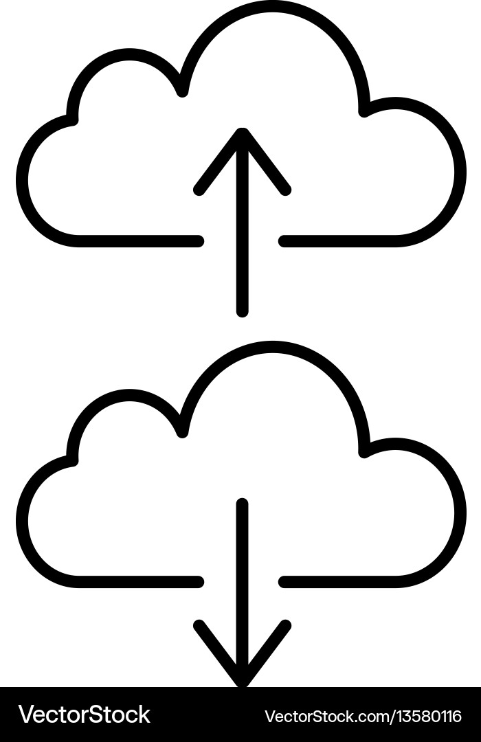 Cloud Backup & Restore Icons vector image