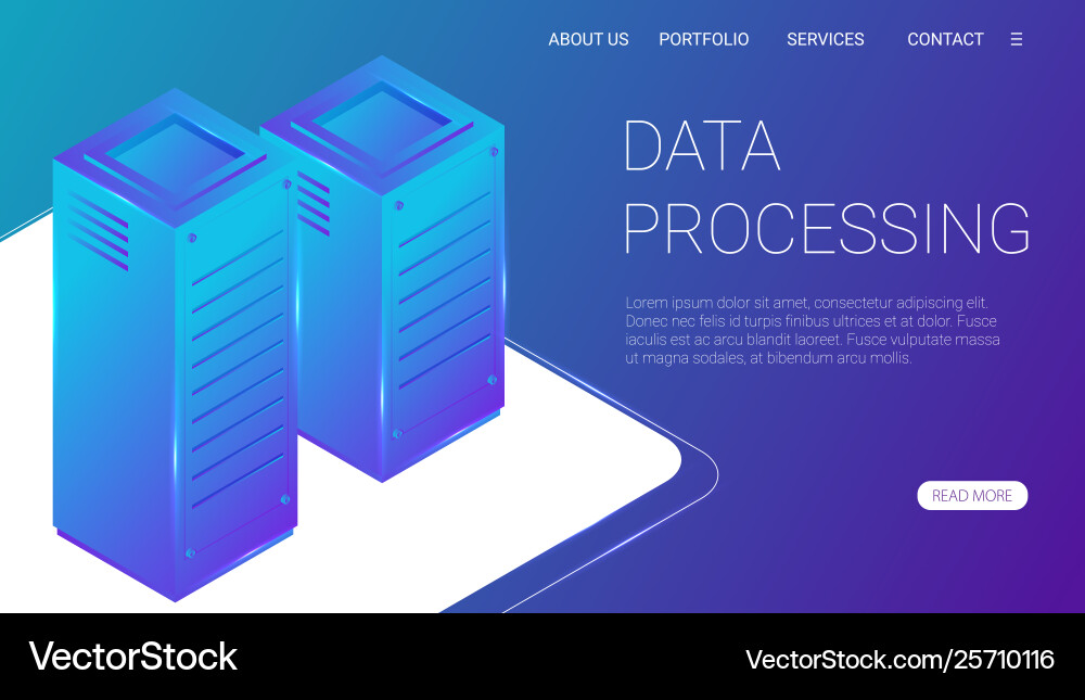 Concept big data processing energy station Concept big data processing energy station vector image