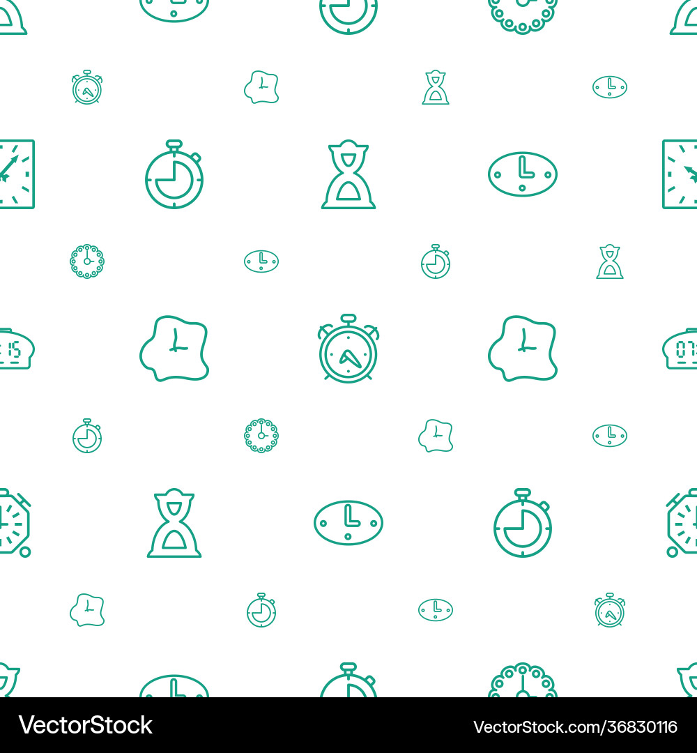 Countdown icons pattern seamless white background vector image