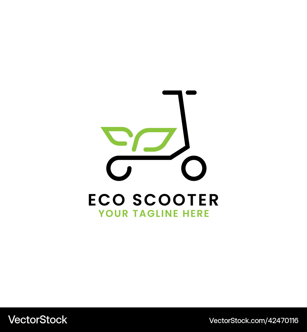 Electric scooter logo design with minimalist Vector Image