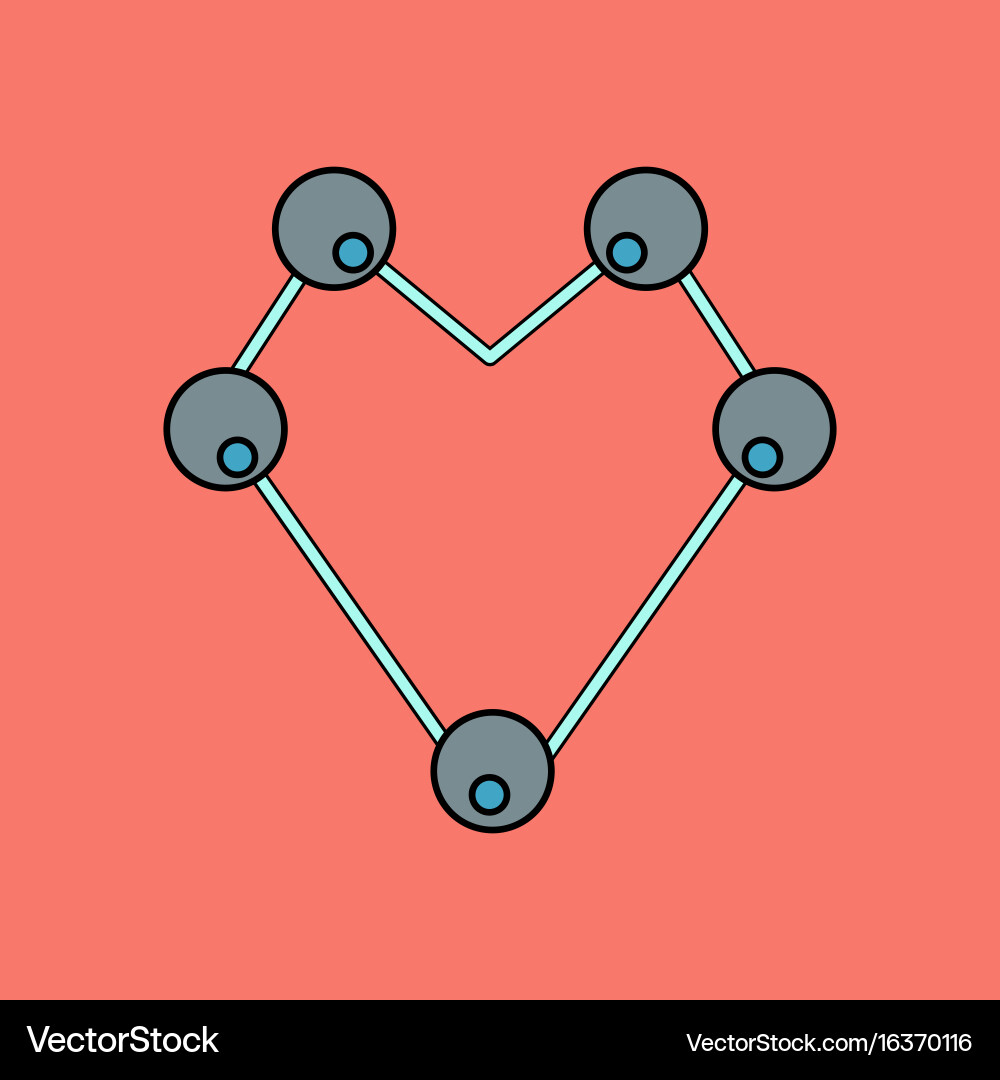 Flat icon design collection atom scheme vector image