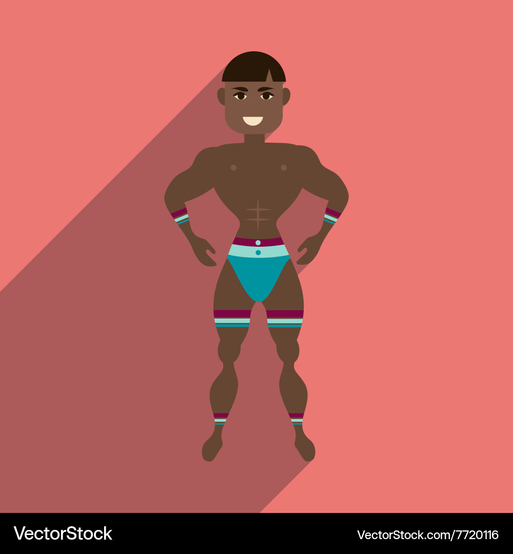 Flat web icon with long shadow dancer man vector image