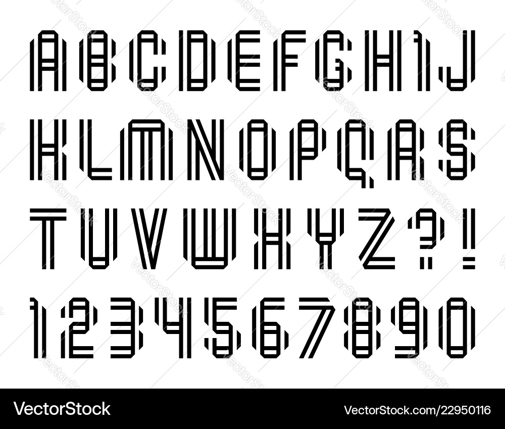Folded Line Letter Art Vector Image
