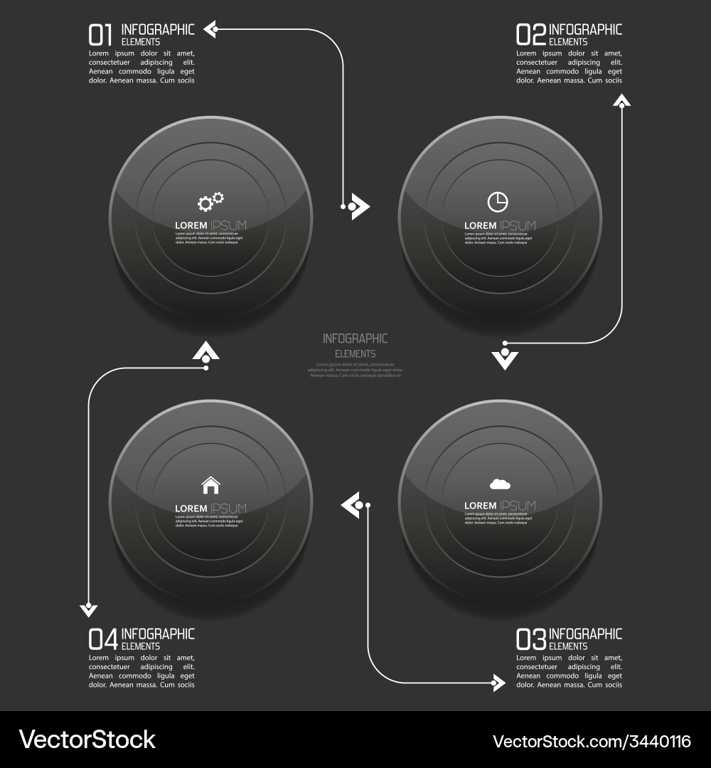 Glossy modern black plastic buttons with pointer vector image