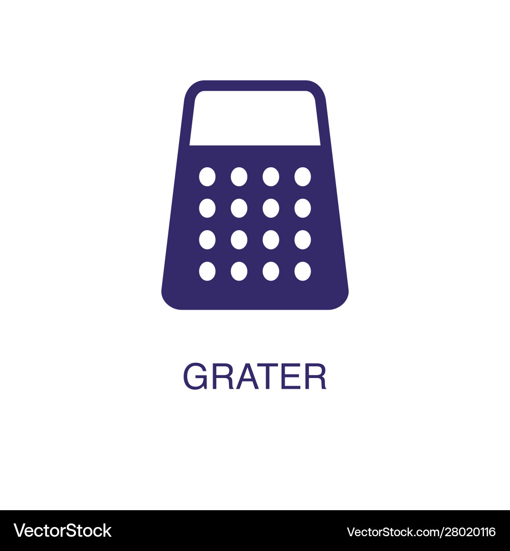 Grater element in flat simple style on white vector image