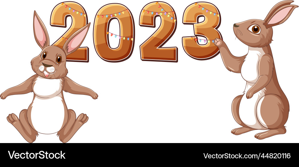 Happy new year 2023 rabbit vector image