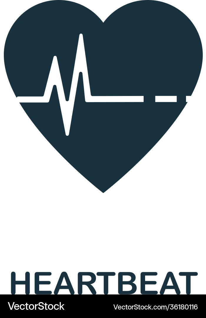 Heartbeat icon set four elements in different Vector Image