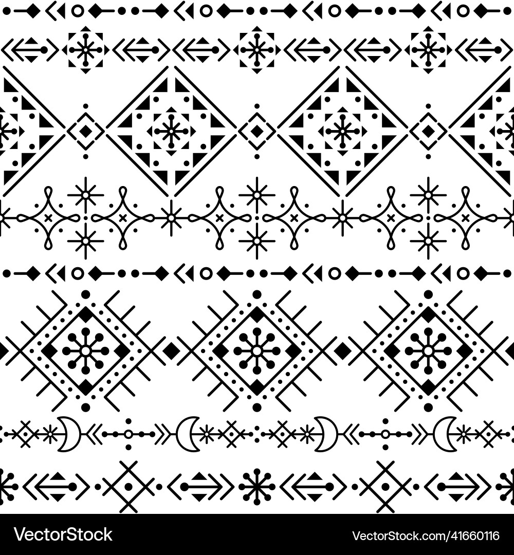 Icelands rune style line art seamless pattern