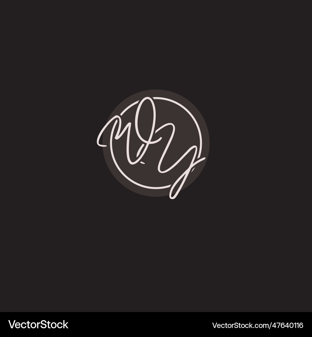 Initials wy logo monogram with simple circle line Vector Image