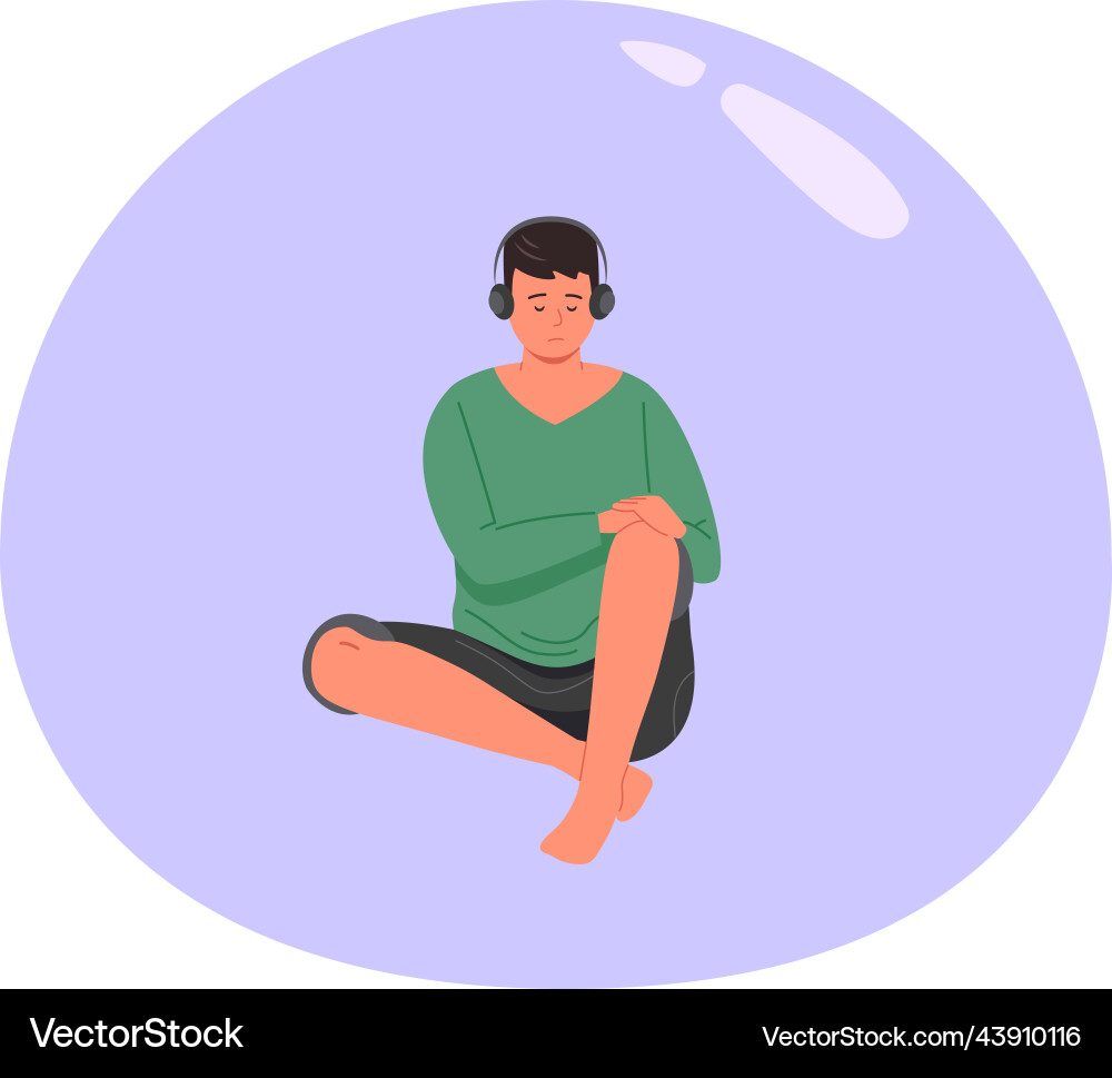 Man in Bubble: Safe Space Concept vector image