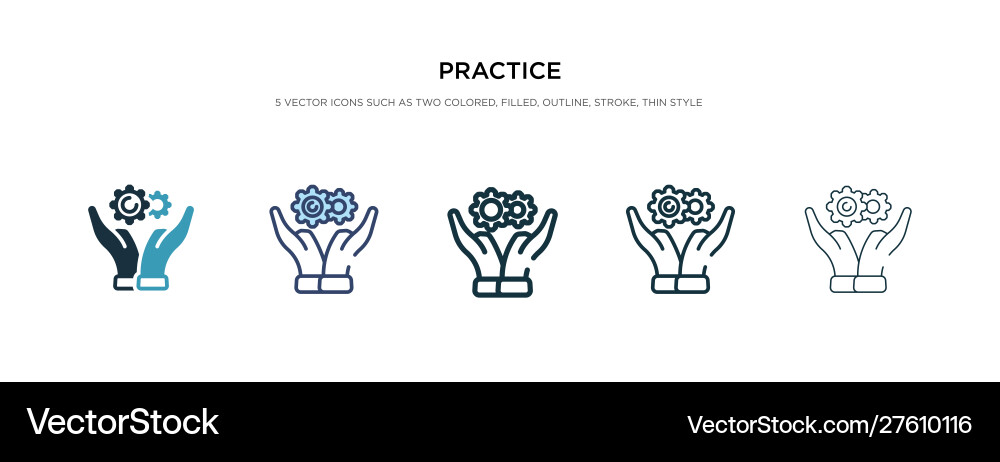 Practice icon in different style two colored Vector Image