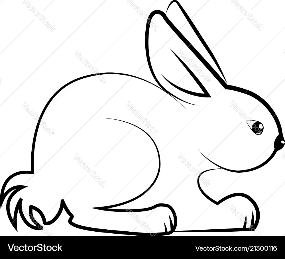 Rabbit line art design vector image