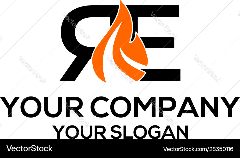 Re Öl und Gas Logo Design Re Öl und Gas Logo Design vektorbild