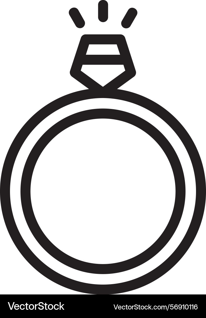 Ring linear style icon design vector image
